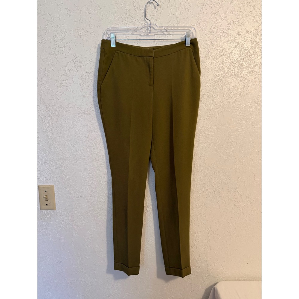Love 21 Olive Green Tapered Ankle Trousers Cuffed Dress Pants XS Dark Academia